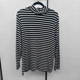 Chico's Women's Size XL Black Stripe Long Sleeve Shirt