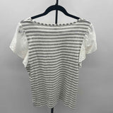 Jane & Dilancey Women's Size M Gray Stripe Short Sleeve Shirt