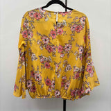 Bobeau Women's Size M Yellow Floral Long Sleeve Shirt