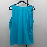 CJ Banks Women's Size 1X Turquoise Solid Sleeveless Shirt