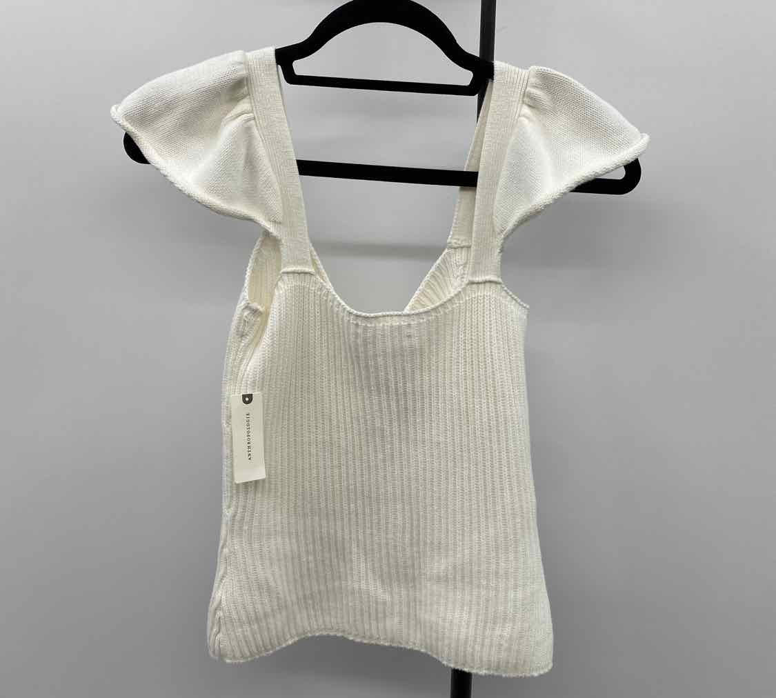 Anthropologie Junior's Size XS Ivory Ribbed Tank
