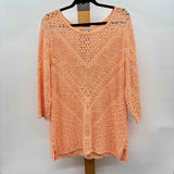 Chico's Women's Size XL Peach Open Weave Sweater