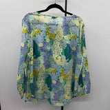 Talbots Women's Size 2X Yellow Floral Long Sleeve Shirt