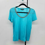 Tommy Bahama Women's Size S Turquoise Heathered Short Sleeve Shirt