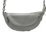 SONDRA ROBERTS White Vegan Leather Crescent Crossbody Purse