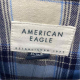 American Eagle Junior's Size XS Blue Plaid Long Sleeve Shirt