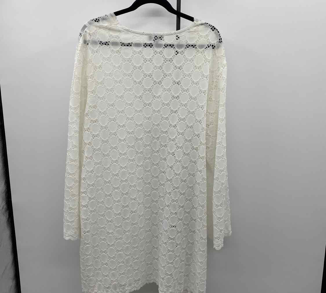 J Valdi Women's Size 1X White mesh Coverup
