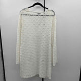 J Valdi Women's Size 1X White mesh Coverup