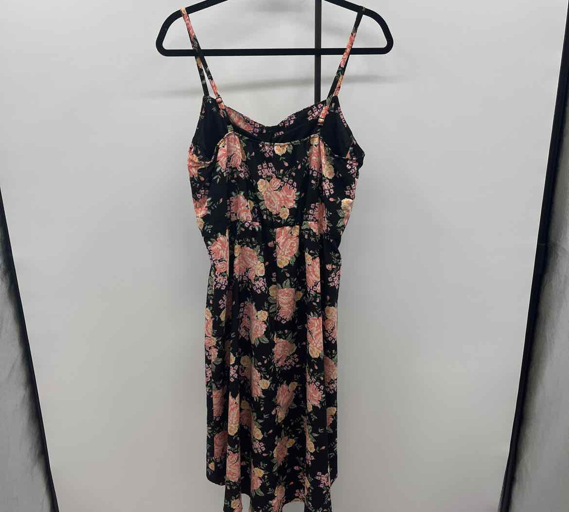 Lily Rose Women's Size 14 Black Floral Dress
