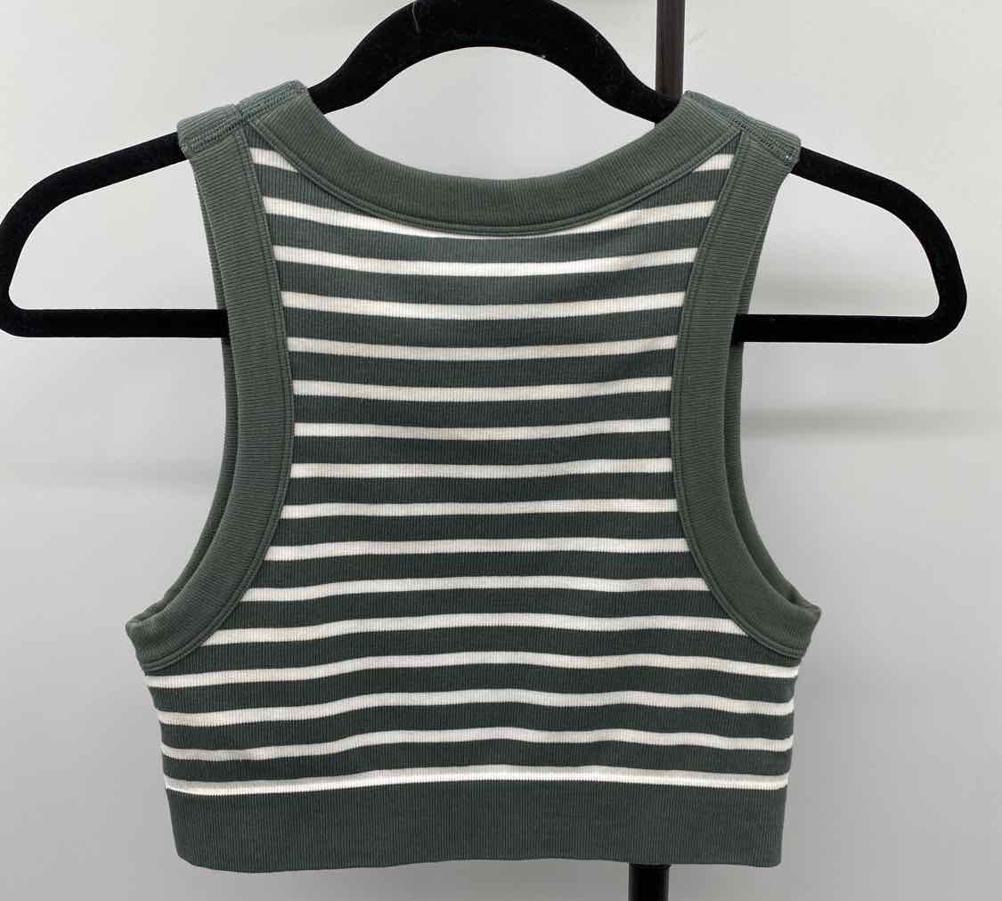 Aerie Junior's Size S Green Stripe Sleeveless Shirt