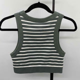 Aerie Junior's Size S Green Stripe Sleeveless Shirt