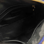 Interior MILLY Red Blue Yellow Multi Watercolor Leather Handled Satchel Purse w/Crossbody