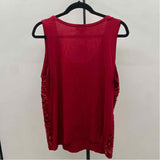 Loft Women's Size L Red Sequins Sleeveless Shirt