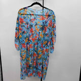 Unbranded Women's Size 2X Blue Floral Coverup