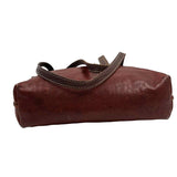 Unbranded Textured Brown & Maroon Leather Tote Bag Purse