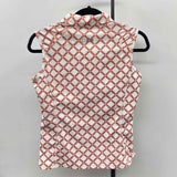 Nivo Women's Size S Orange Grid Sleeveless Shirt