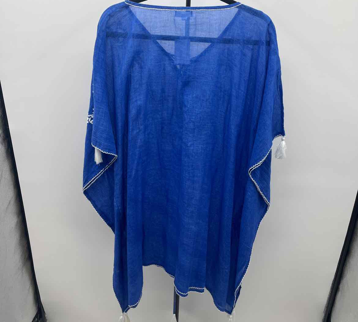 Debbie Katz Women's Size L Royal Blue Embroidered Coverup