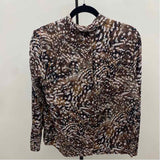 Cloth & Stone Women's Size M Brown Abstract Long Sleeve Shirt