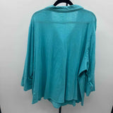 Sonoma Women's Size 3X Aqua Heathered Long Sleeve Shirt
