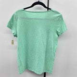 Talbots Women's Size LP Green Floral Short Sleeve Shirt