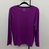 Talbots Women's Size XLP Purple Solid Long Sleeve Shirt