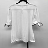 Tommy Hilfiger Women's Size L White Solid Short Sleeve Shirt