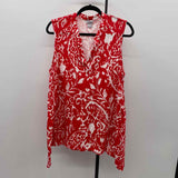 Chico's Women's Size XL Red Floral Sleeveless Shirt