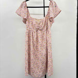 Hem & Thread Women's Size 14 Pink Floral Dress