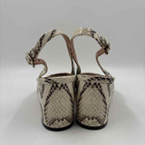 27 Edit Women's Shoe Size 7 Ivory Snakeskin Slingbacks