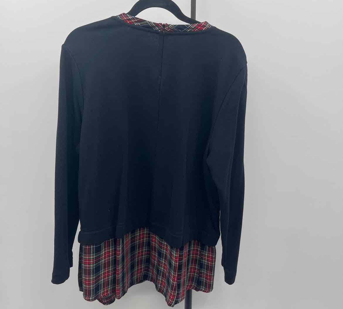 JJill Women's Size XL Black Plaid Long Sleeve Shirt