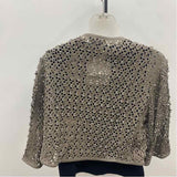 Per Se Women's Size M Taupe Laser Cut Jacket