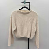 Lush Women's Size M Cream Textured Sweater
