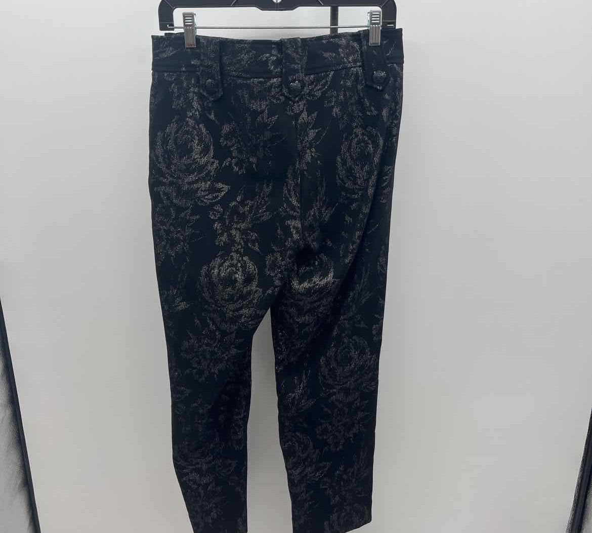 White House Black Market Women's Size 10 Black Floral Pants
