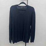 Claiborne Men's Size L Black Cotton Solid Sweater
