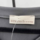 Zenana Women's Size 1X Charcoal Solid Long Sleeve Shirt