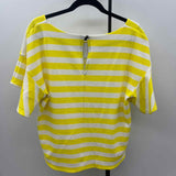 9-H15 STCL Women's Size L Yellow Stripe Short Sleeve Shirt