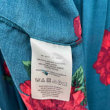 Maeve Women's Size XS Teal Floral Long Sleeve Shirt