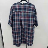 Izod Men's Size 2XLT Navy Plaid New with Tags Short Sleeve Shirt