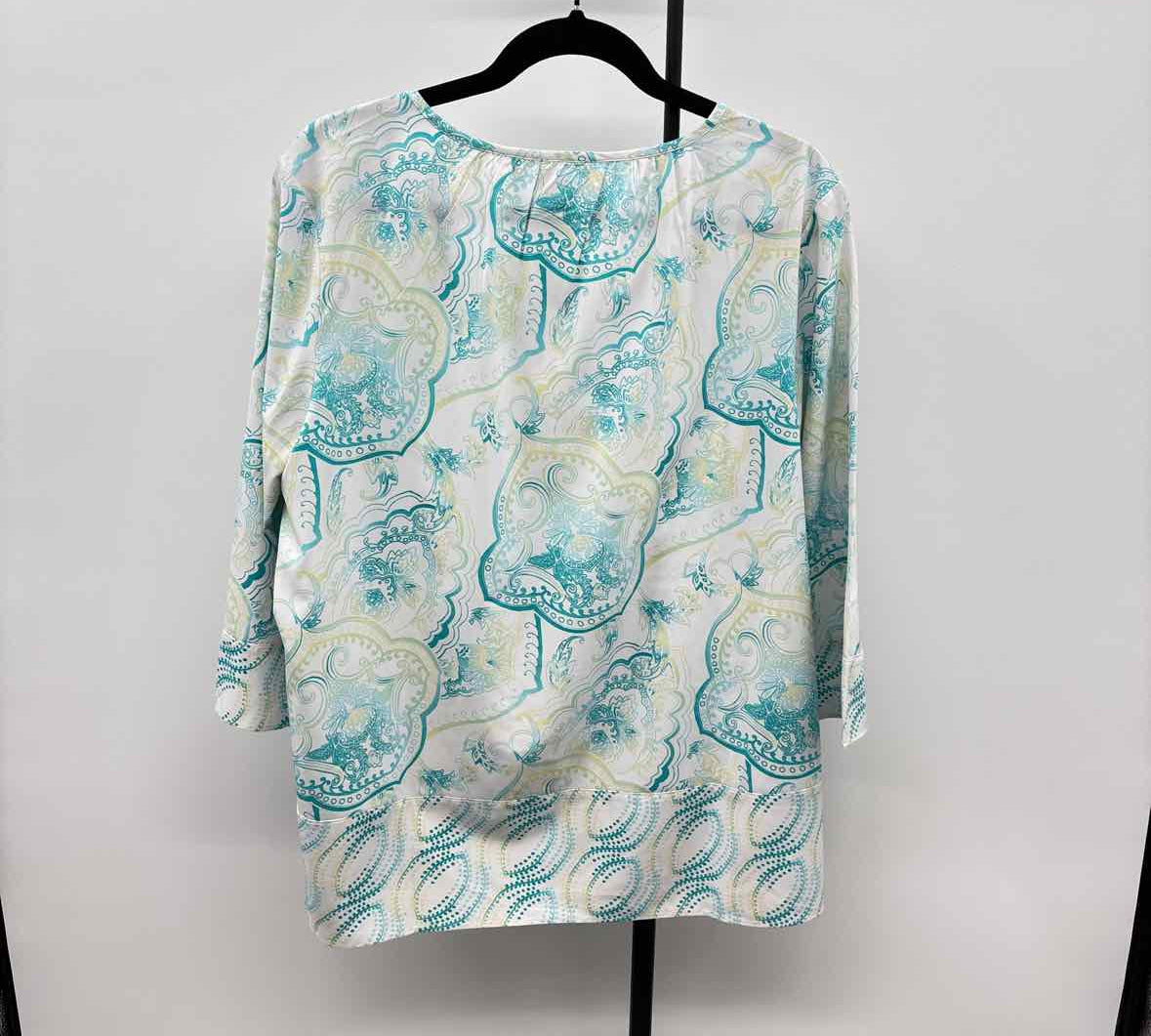 Chico's Women's Size XXL Teal Damask Tunic