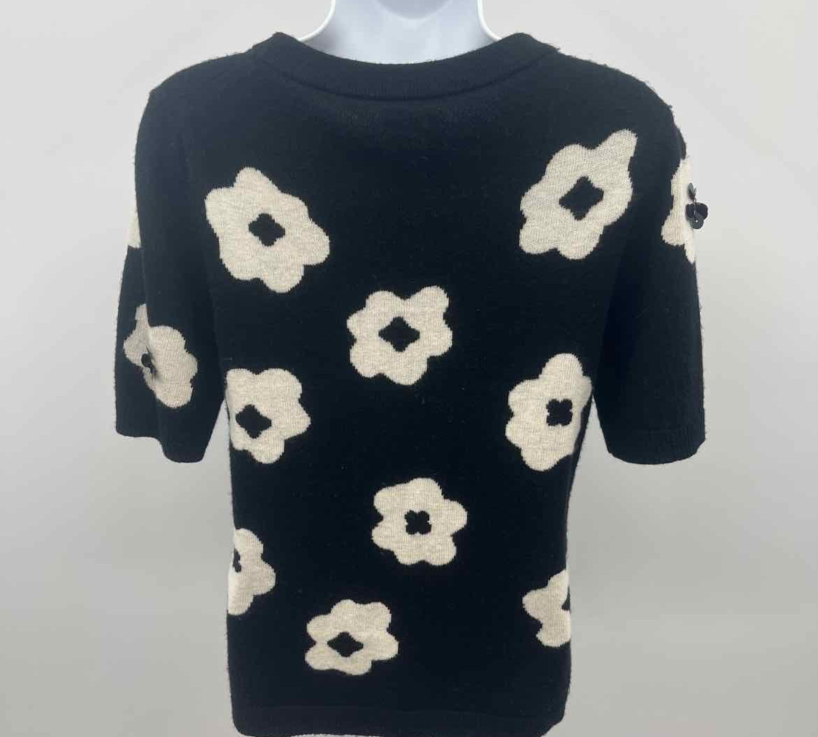 Kate Spade Women's Size S Black Floral Sweater