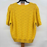 Ann Taylor Women's Size XL Mustard Yellow Textured Sweater