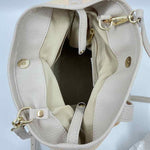 Interior VALENTINA FIORE Leather & Woven Straw Shoulder Tote w/Optional Crossbody Strap