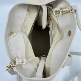 Interior VALENTINA FIORE Leather & Woven Straw Shoulder Tote w/Optional Crossbody Strap