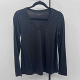 Garnet Hill Women's Size XS Black Solid Long Sleeve Shirt