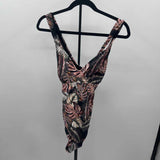 Hurley Women's Size M Charcoal Leaf Swimsuit - 1 Piece