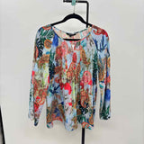 Charlie B Women's Size M Multi-Color Paisley Long Sleeve Shirt