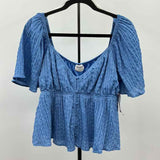 Arula Women's Size XL Blue Textured Short Sleeve Shirt