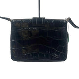 Back MICHAEL KORS Croc-Embossed Black Leather Small MILA MESSENGER Bag Purse