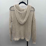 Nicole Miller Women's Size S Beige Open Weave Sweater