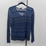 Talbots Women's Size M Blue ZigZag Sweater